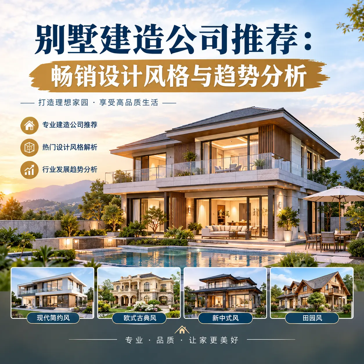 别墅建造公司推荐： 大方 畅销设计风格与趋势分析