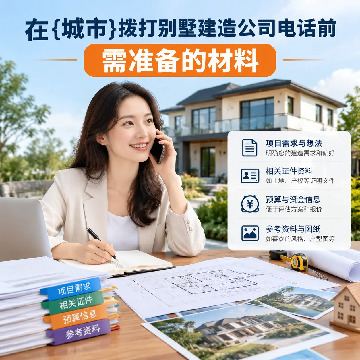 在大方拨打别墅建造公司电话前需准备的材料